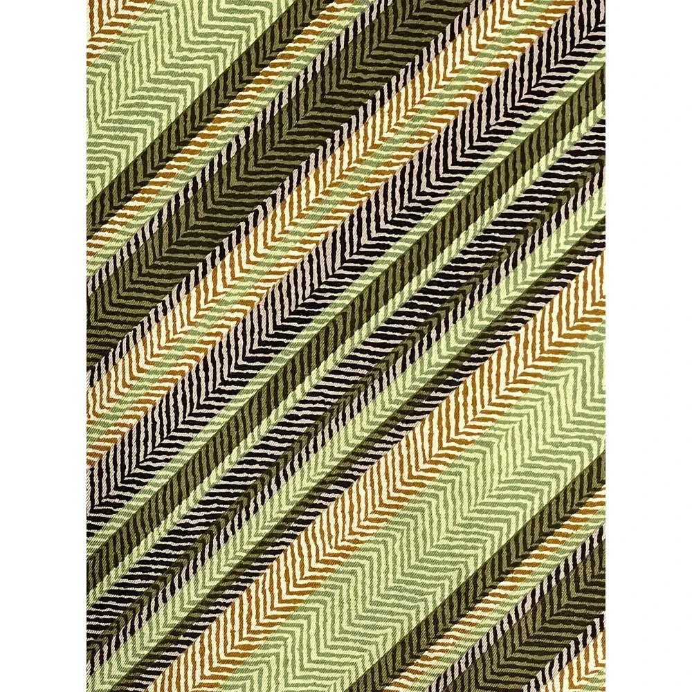 Echo Silk Scarf Green Tan Black Chevron Herringbone Striped Rectangular Wrap‎